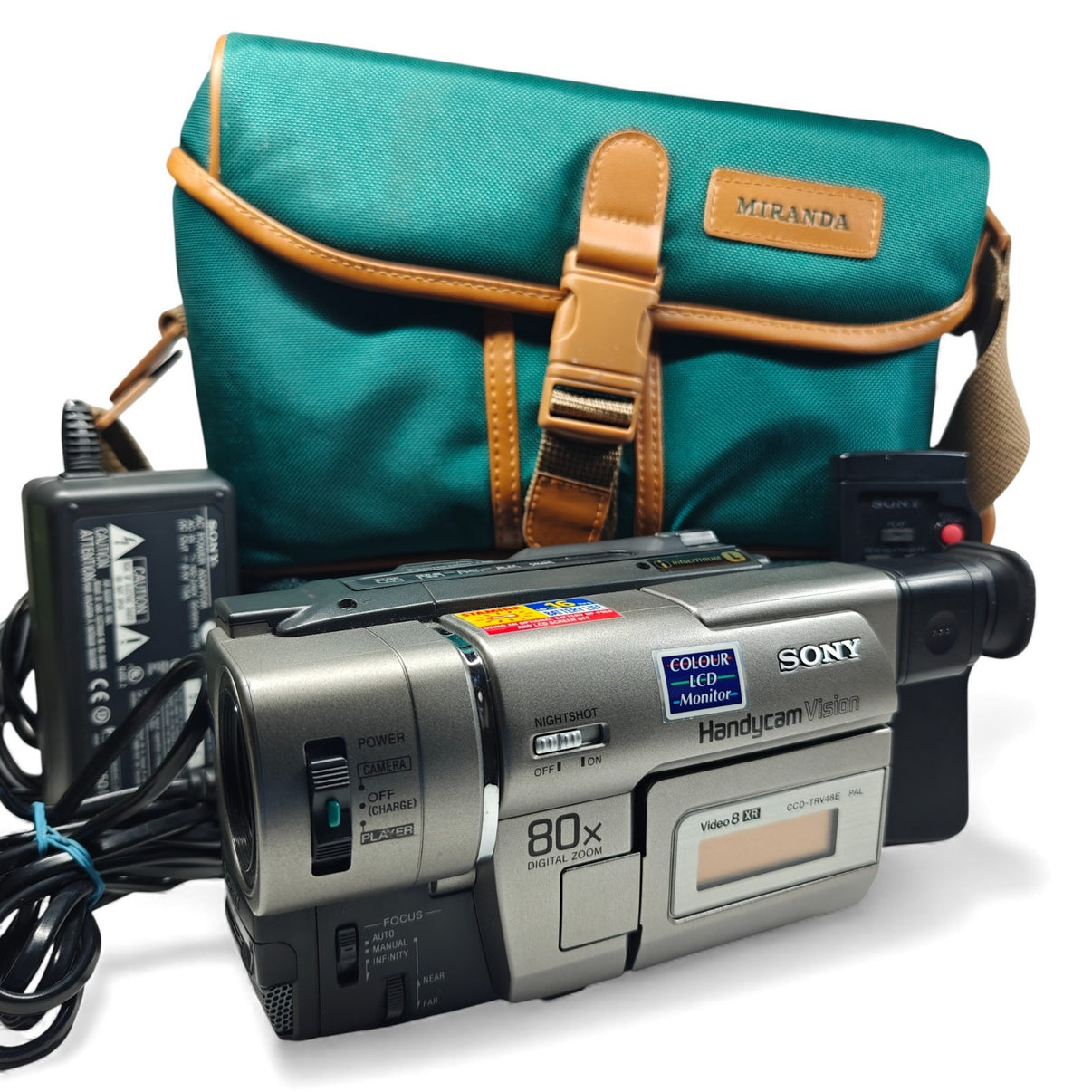 Sony Handycam CCD-TRV48E Video8 Tape Camcorder 80x NightShot Video Camera Bundle - Native Sole Cameras