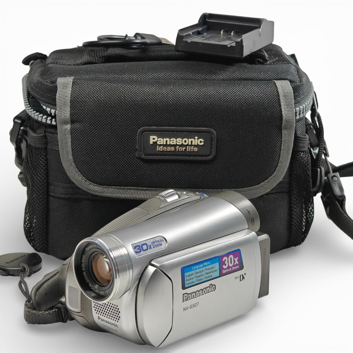 Panasonic NV-GS27 Camcorder MiniDV 30x Zoom Retro Video Camera + Charger + Bag - Native Sole Cameras
