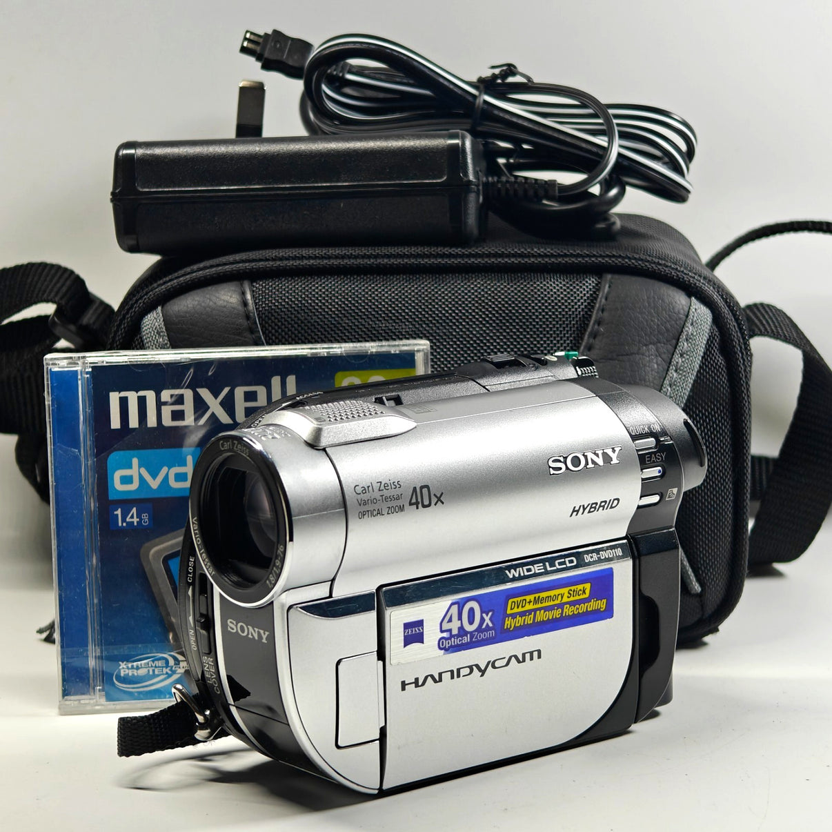 Sony Handycam DCR-DVD110 Camcorder NightShot 40x Zoom DVD Video + Charger Bundle - Native Sole Cameras