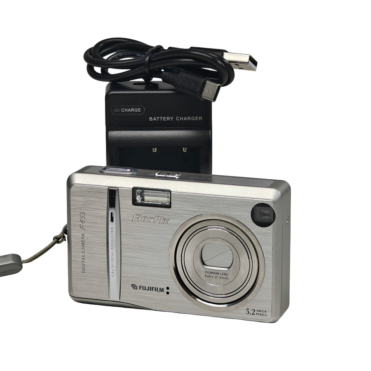 Fujifilm FinePix F455 Digital Camera Silver 5.2MP 3.4 Zoom Y2K Digicam + Charger - Native Sole Cameras