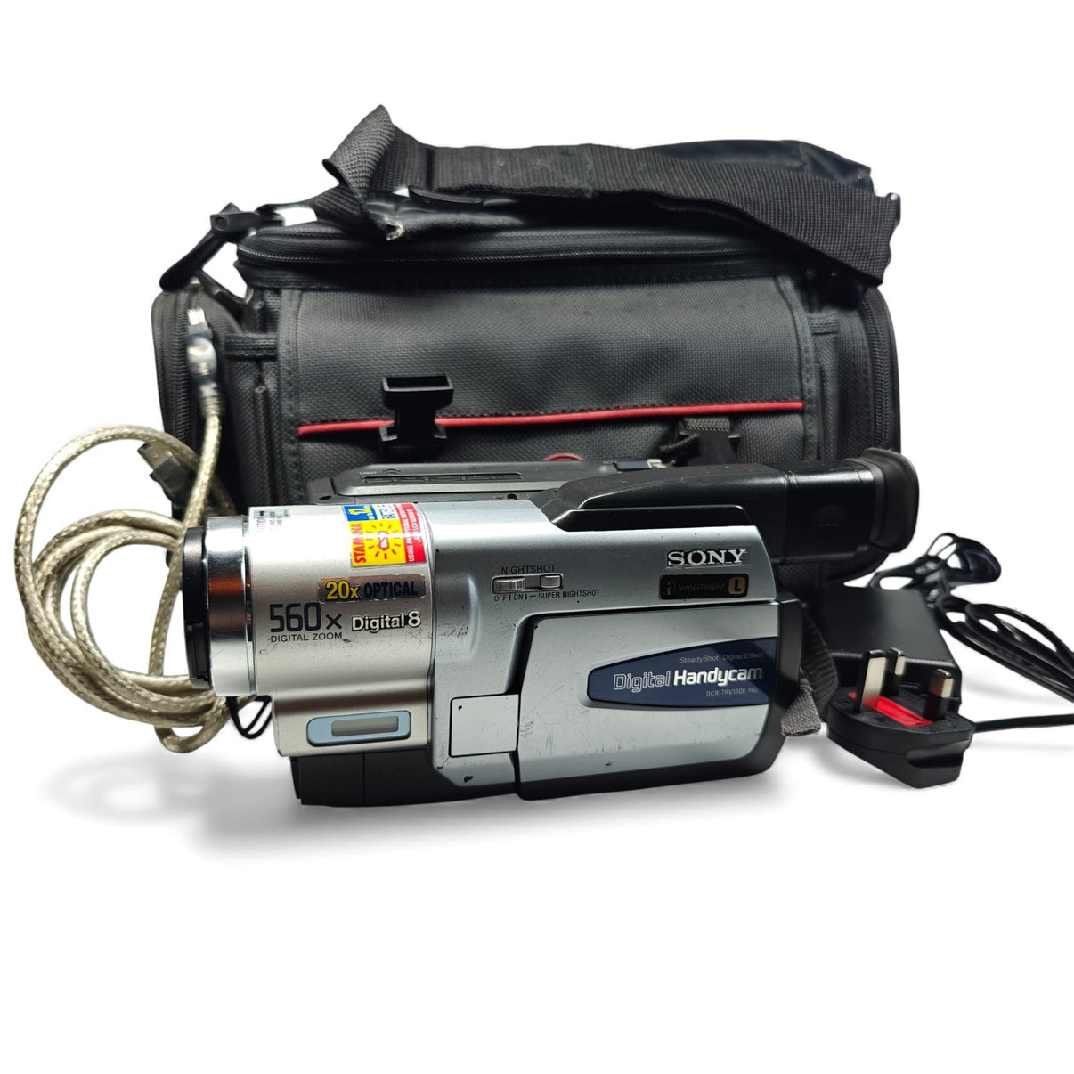 Sony Handycam DCR-TRV130E Camcorder NightShot Analog Digital8 Video Cam Bundle - Native Sole Cameras