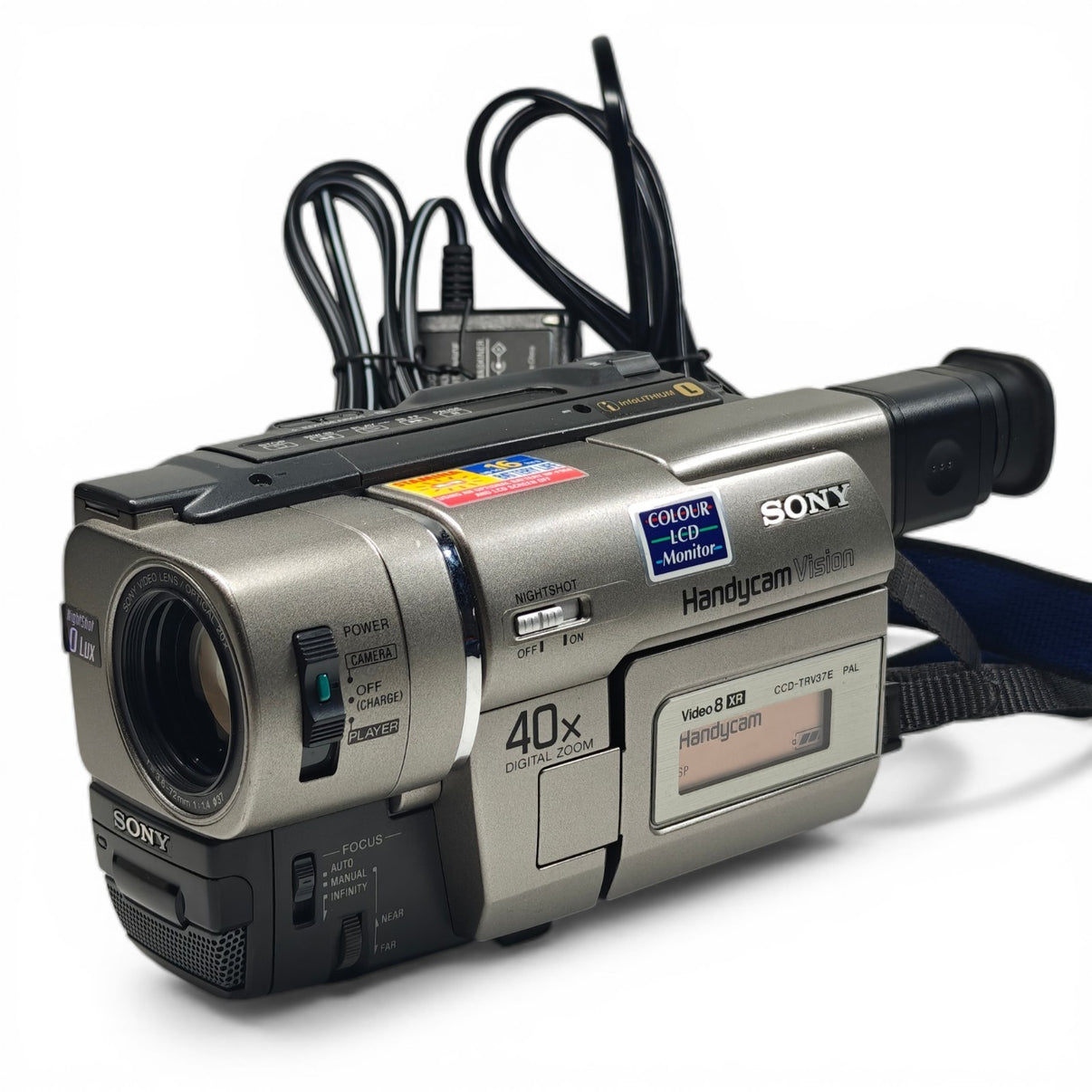 Sony Handycam CCD-TRV37E Camcorder Video8 XR Tape 40x Zoom NightShot + Charger - Native Sole Cameras