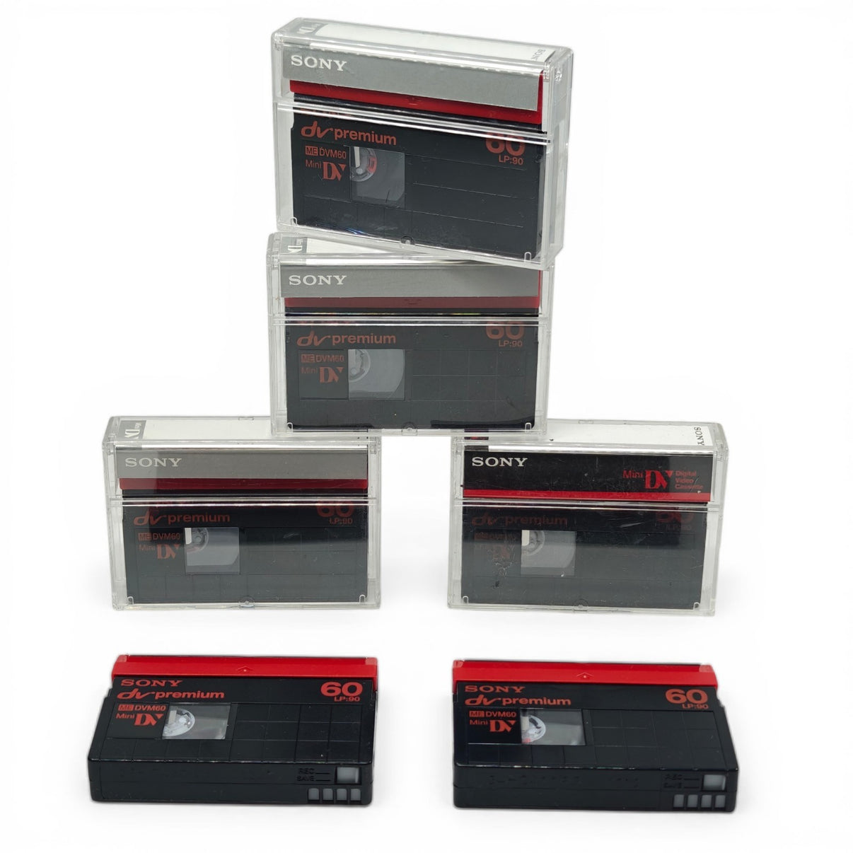 6x Sony MiniDV Video Tape Cassette DVM60 60/90 Min - Job Lot - Native Sole Cameras