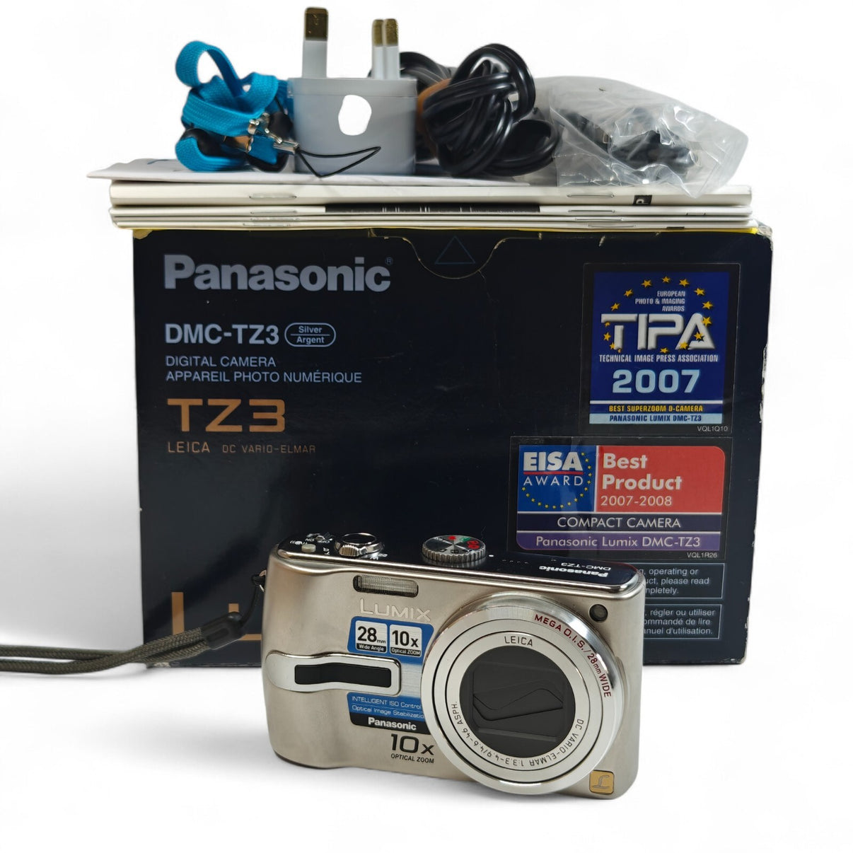 Panasonic LUMIX DMC-TZ3 7.2MP Digital Camera Silver Leica Lens Compact - Boxed - Native Sole Cameras
