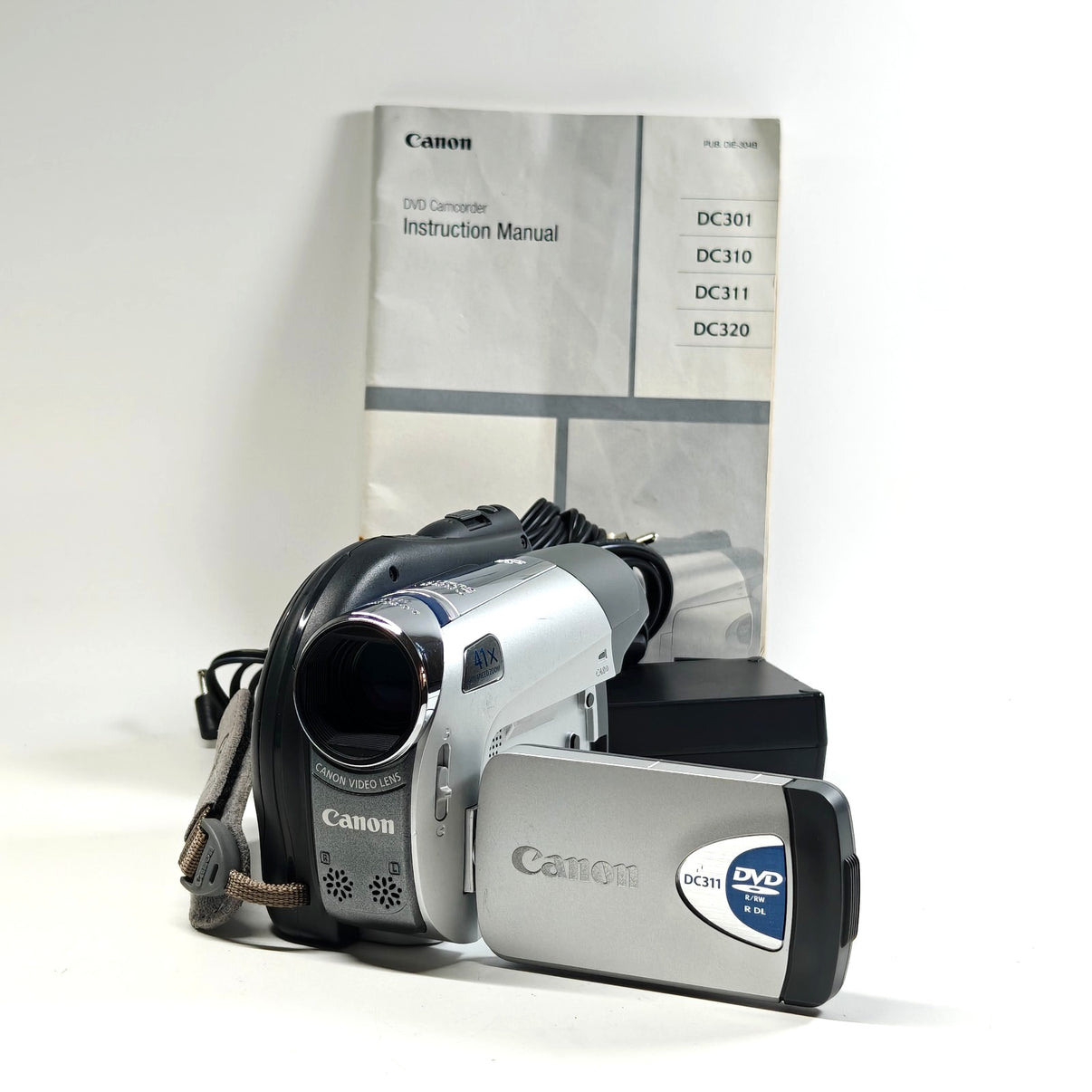 Canon DC311 Camcorder Silver 41x Zoom DVD Disc Video Camera + Charger + Manual - Native Sole Cameras
