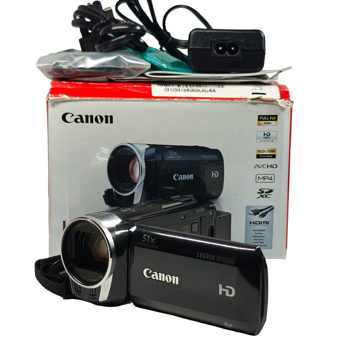 Canon LEGRIA HF R306 Camcorder Full HD 1080p Video CMOS 51x Zoom - Boxed - Native Sole Cameras