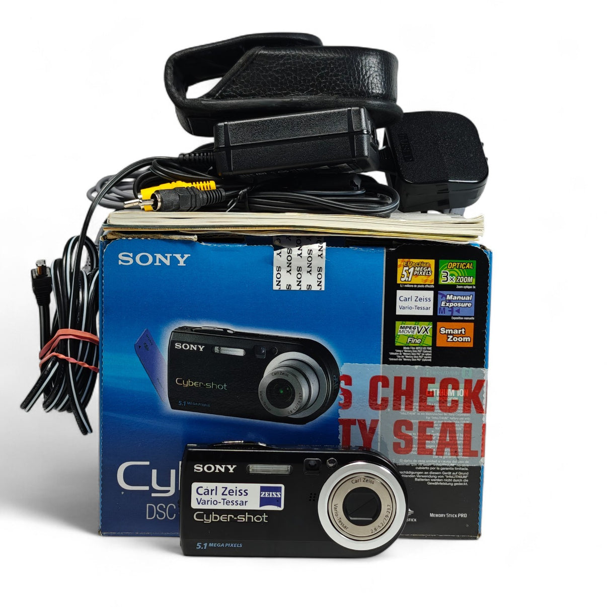 Sony Cybershot DSC-P120 5.1MP Digital Camera Black 3x Carl Zeiss Compact - Boxed - Native Sole Cameras