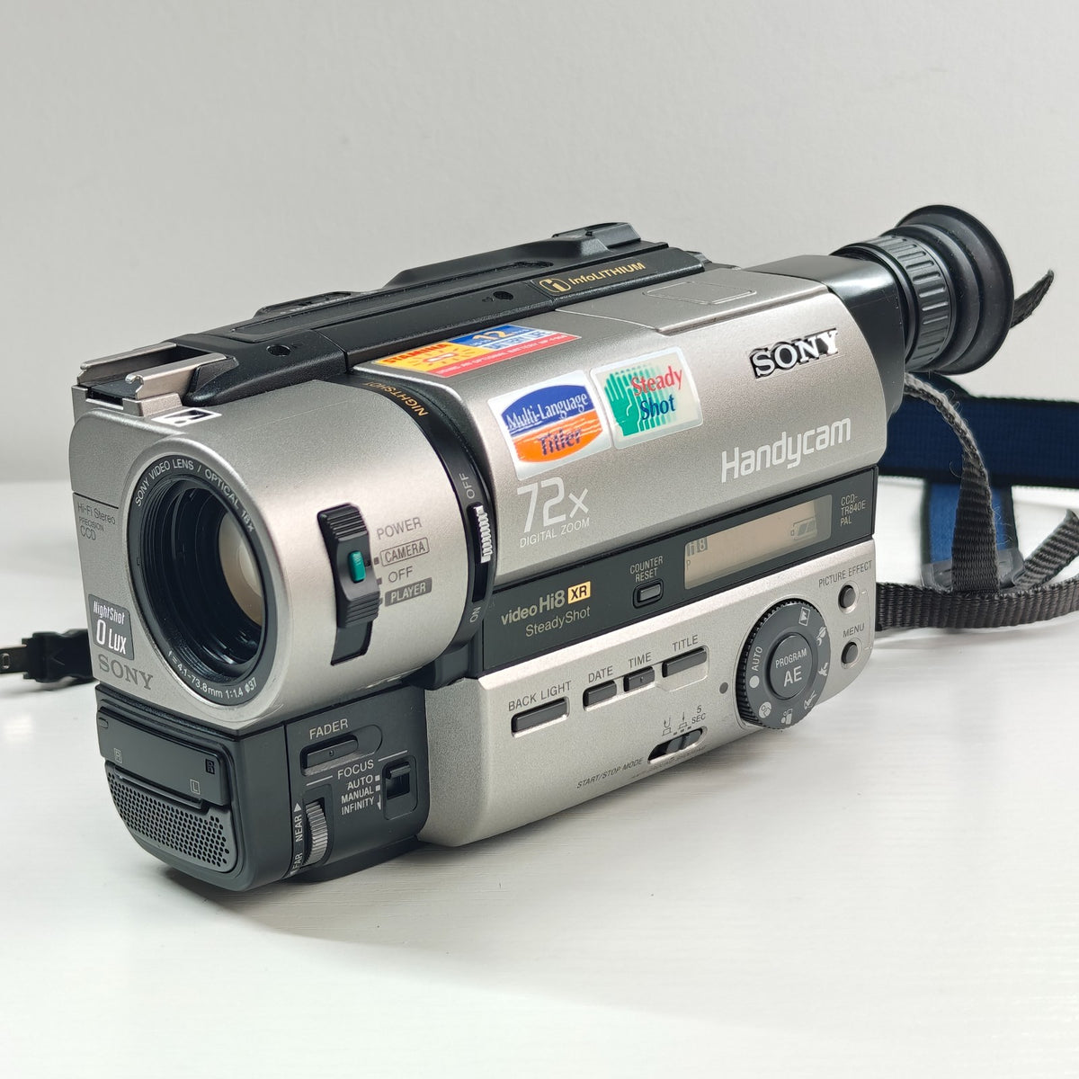 Sony Handycam CCD-TR840E Camcorder Video Hi8 XR Tape PAL NightShot with Charger - Native Sole Cameras