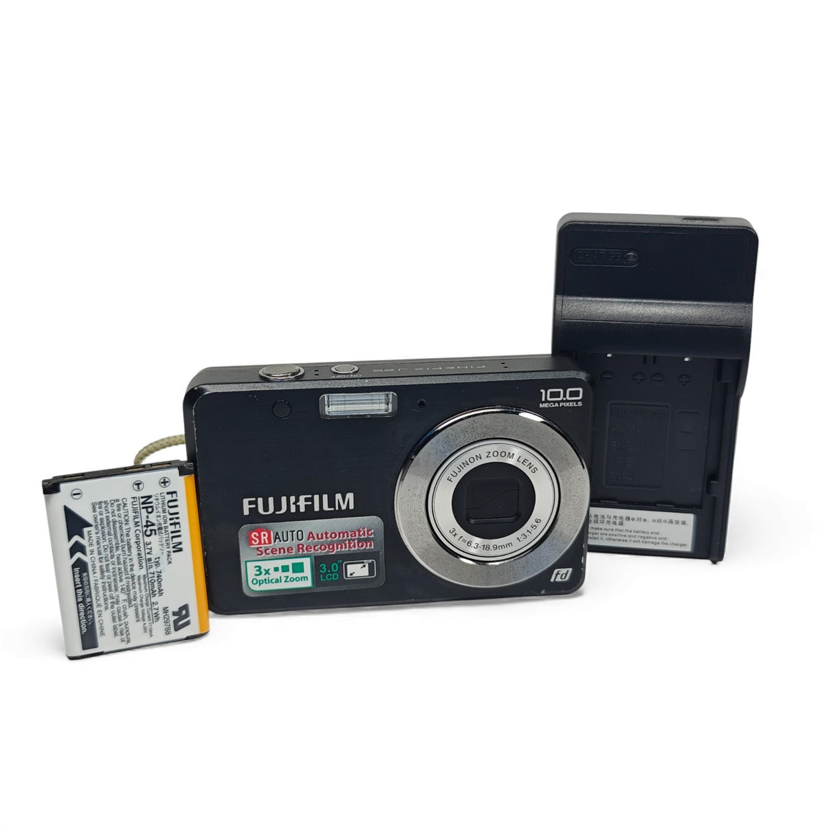 Fujifilm FinePix J25 10.0MP Digital Camera (Black) + Charger - Dust in lens - Native Sole Cameras