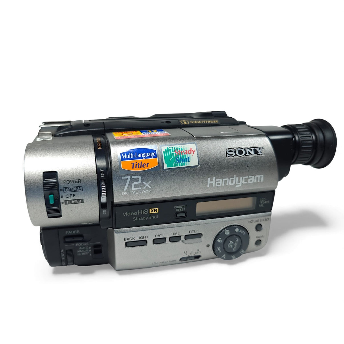 Sony Handycam CCD-TR840E Camcorder Video Hi8 XR Tape PAL NightShot Camera Bundle - Native Sole Cameras