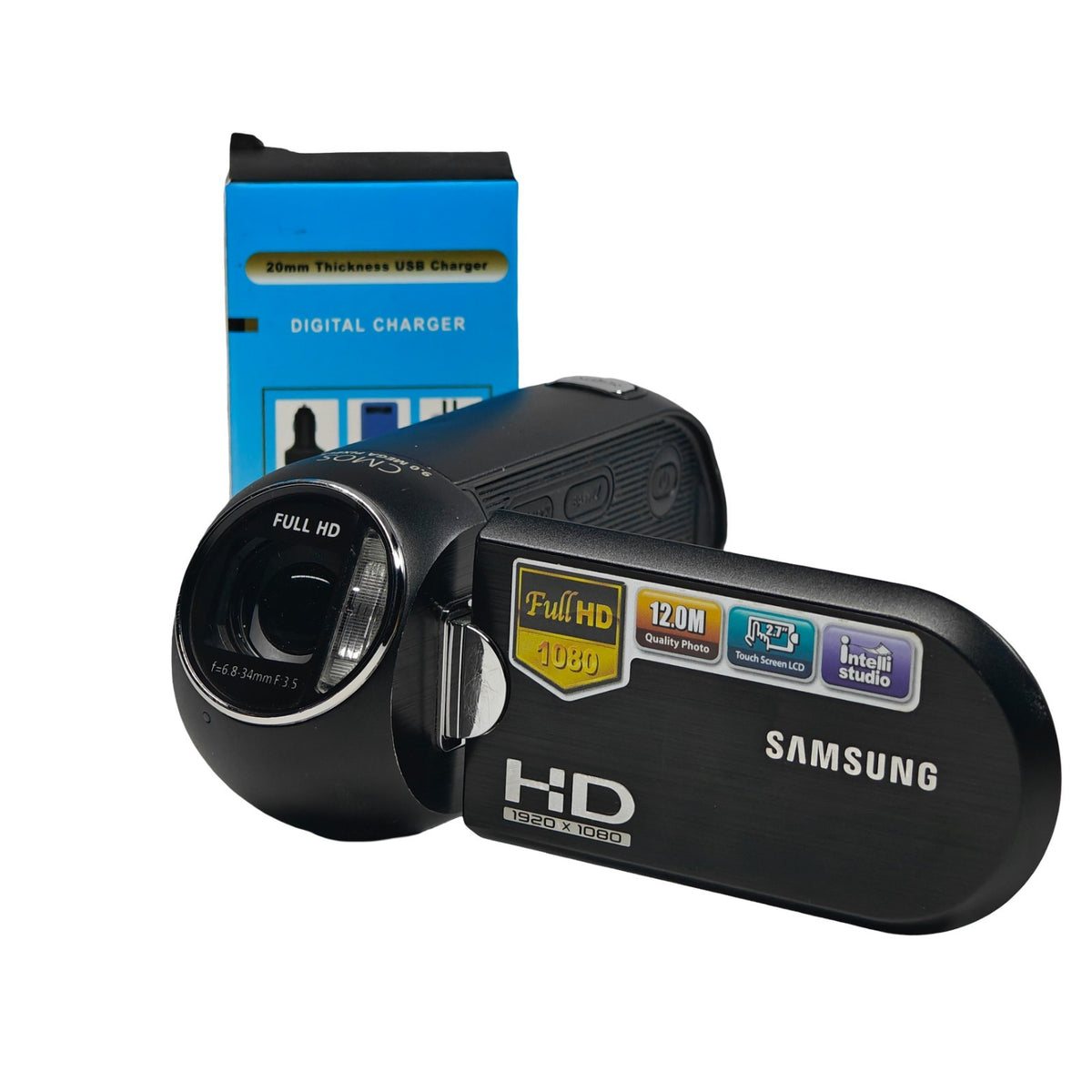 Samsung HMX-R10 Camcorder Black CMOS Full HD 12MP Sleek Video Camera + Charger - Native Sole Cameras