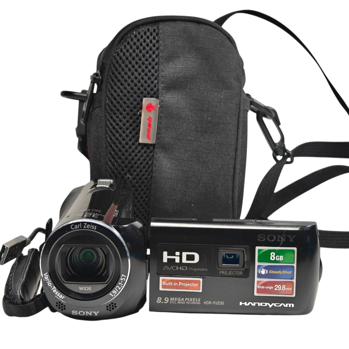 Sony Handycam HDR-PJ230 Camcorder 8GB HD 8.9MP CMOS Built-in Projector + Bag - Native Sole Cameras
