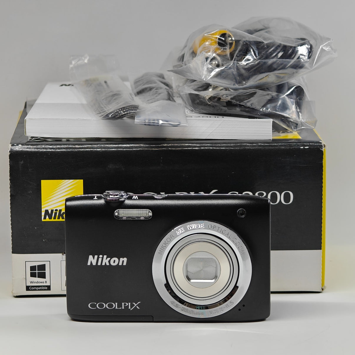 Nikon COOLPIX S2800 Digital Camera Black 20.1MP NIKKOR 5x Zoom Lens Boxed - Native Sole Cameras