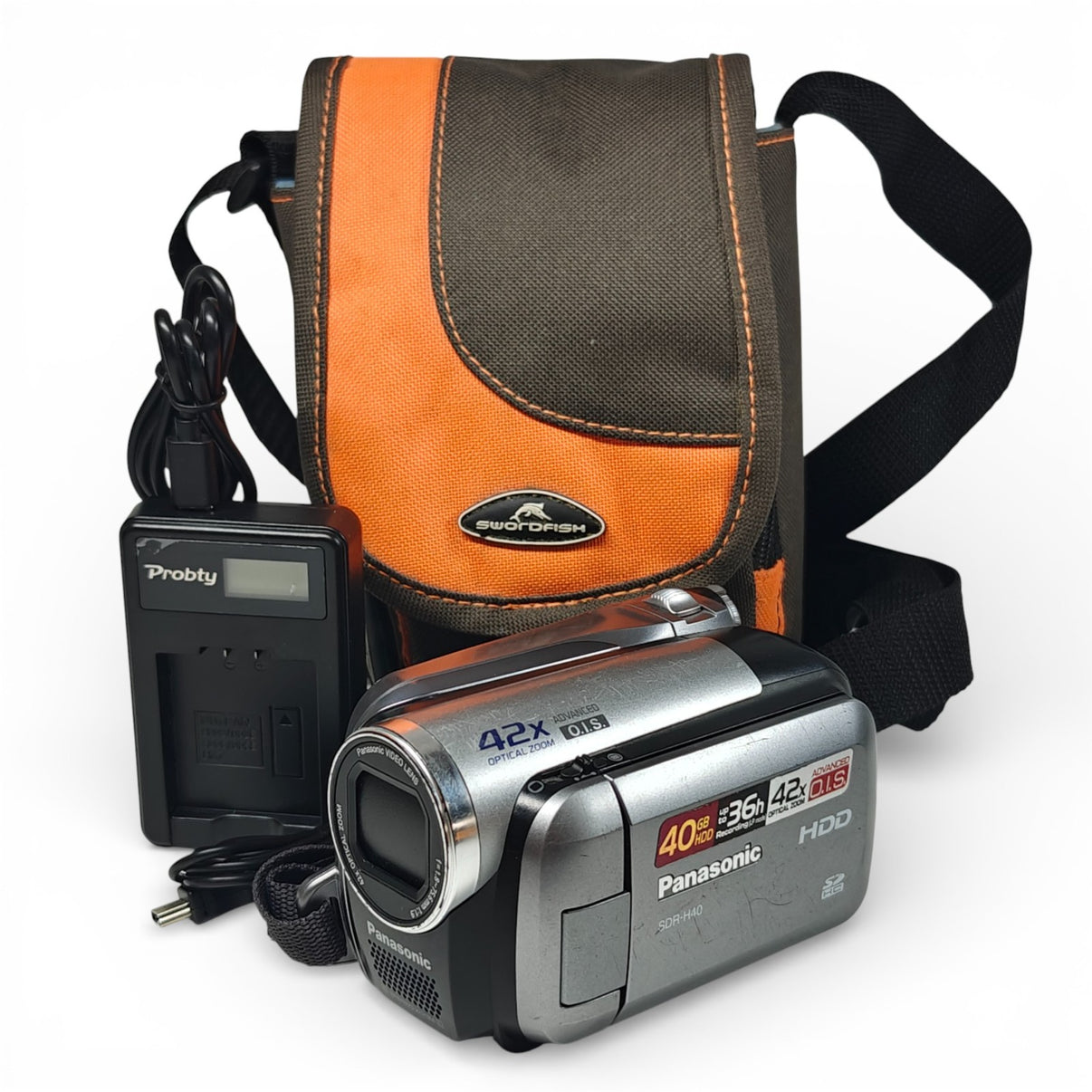 Panasonic SDR-H40 Camcorder Silver 40GB HDD 42x Optical Zoom + Charger & Bag - Native Sole Cameras