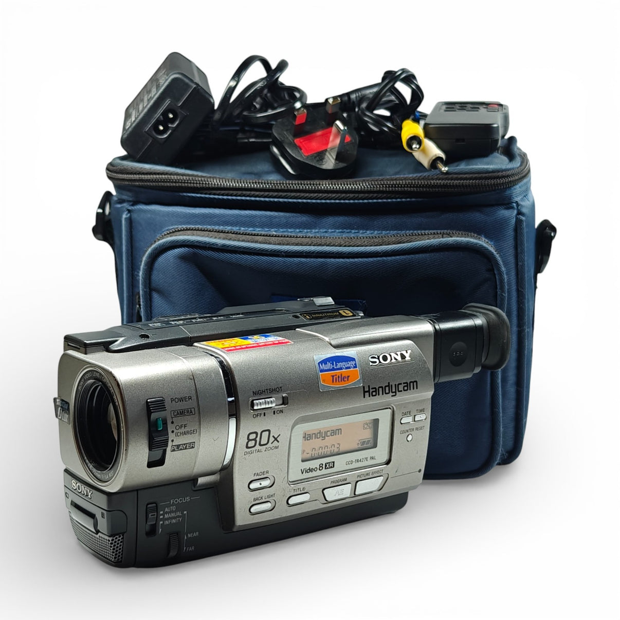 Sony Handycam CCD-TR427E Camcorder Night Vision 80x Video8 Tape Retro Cam Bundle - Native Sole Cameras