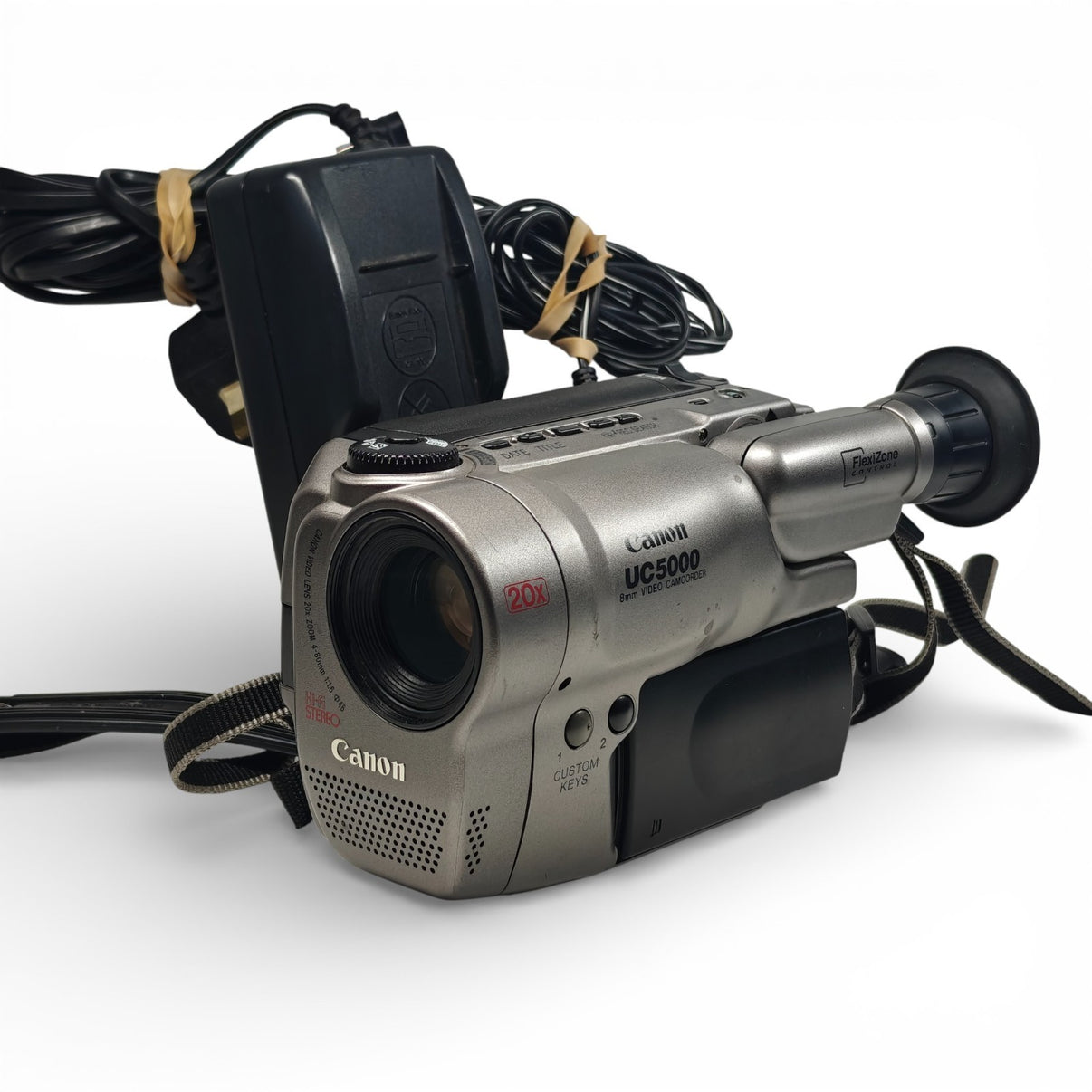 Canon UC5000 Camcorder Silver 8mm Video8 Tape 20x Zoom Video Camera + Charger - Native Sole Cameras