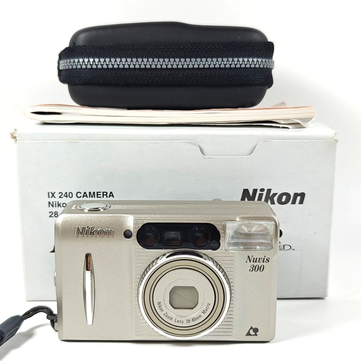 NIKON Nuvis 300 Camera APS Film 28-80mm Zoom Lens Vintage 1999, Case, Manual Box.